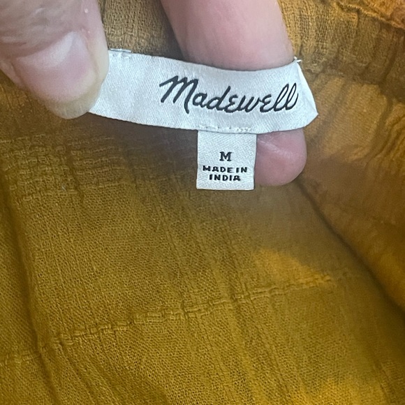 Sophia Top in Textured Gold Plaid w/Smocked Waist and Long Peasant Sleeves, Med - Picture 9 of 10